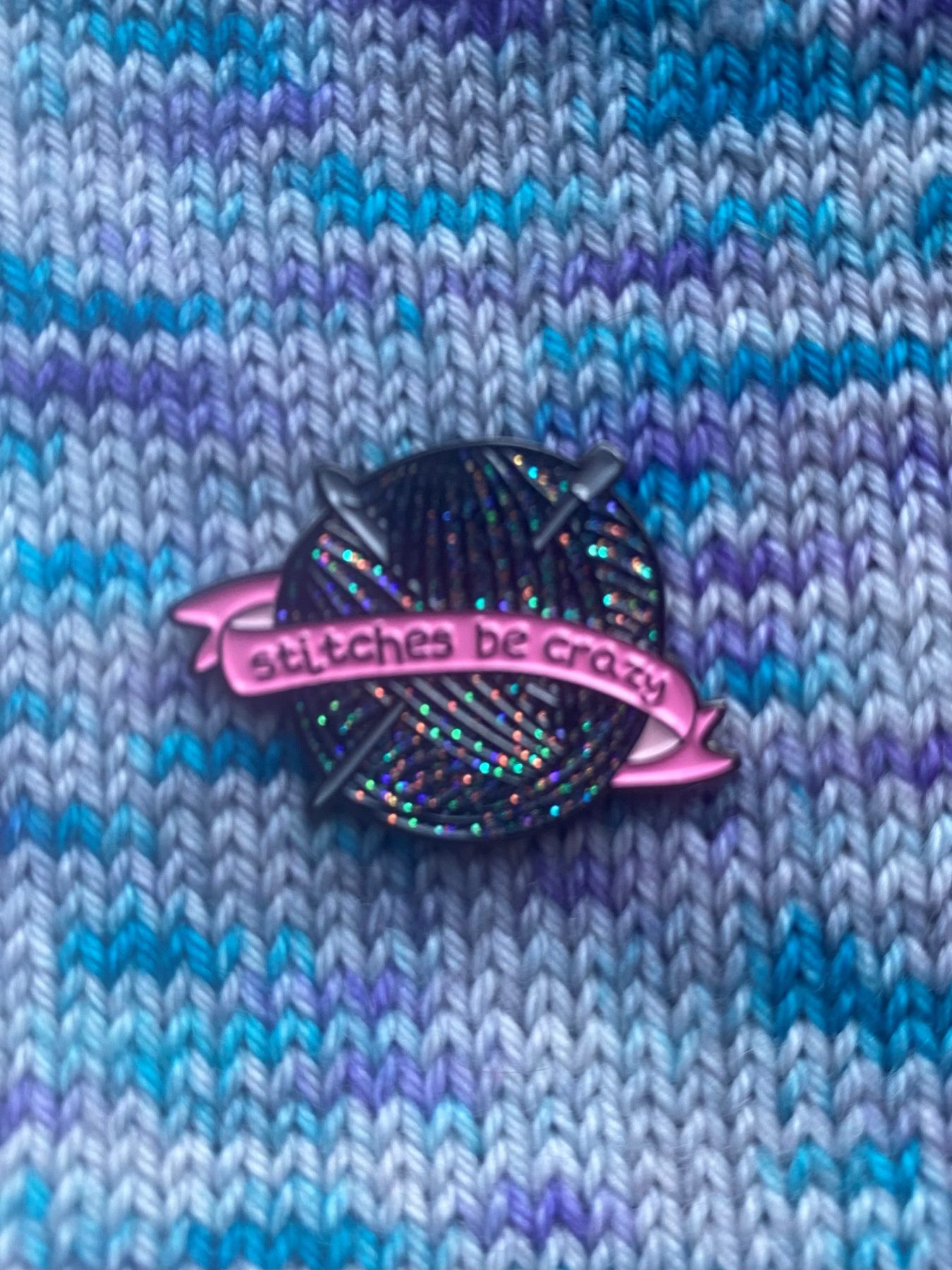 Stitches Be Crazy Pin Badge